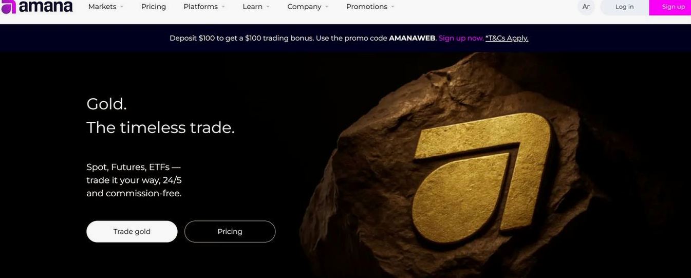 Screenshot of the Amana Capital website