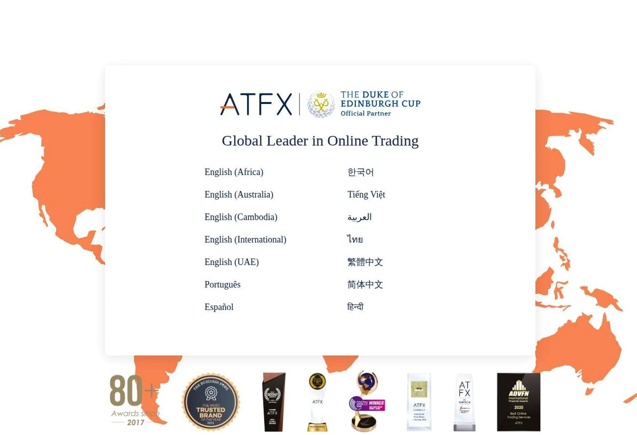 Screenshot of the ATFX website
