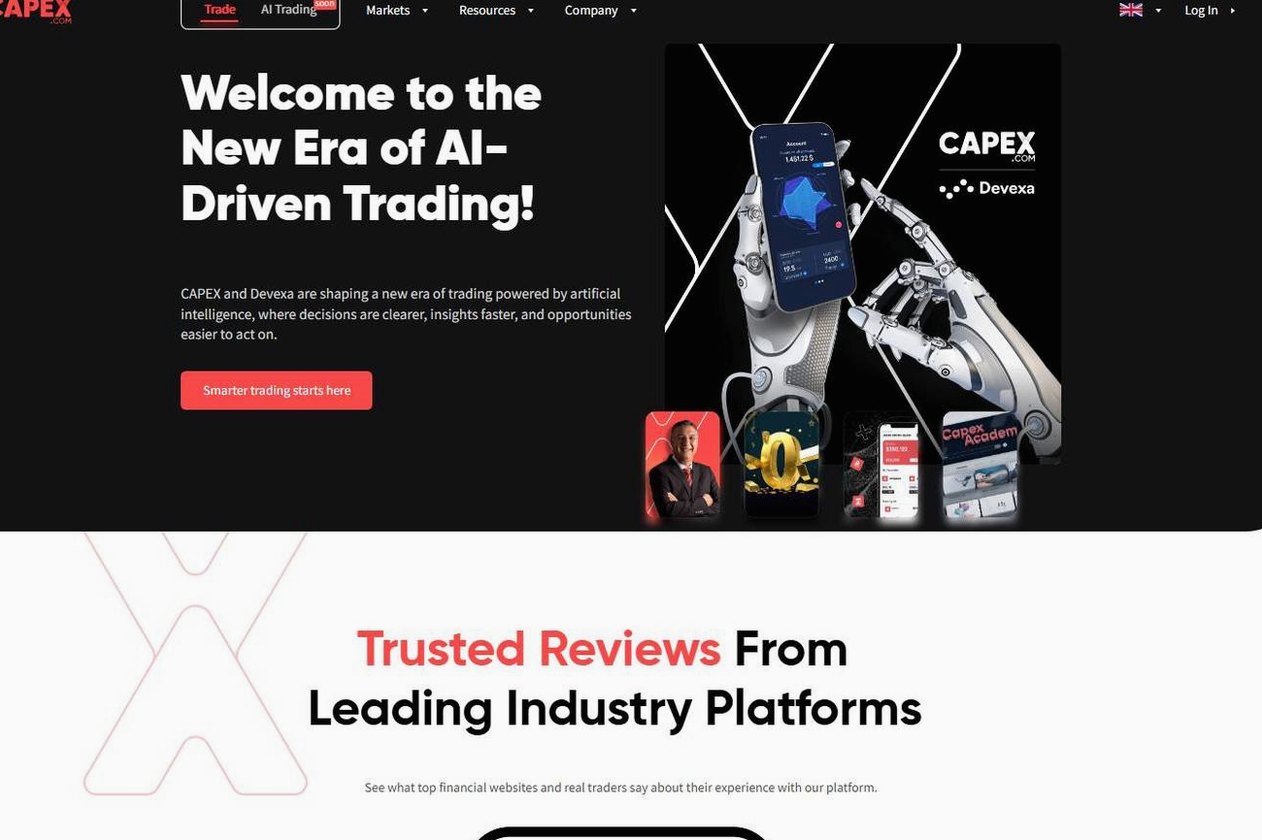Screenshot of the CAPEX website