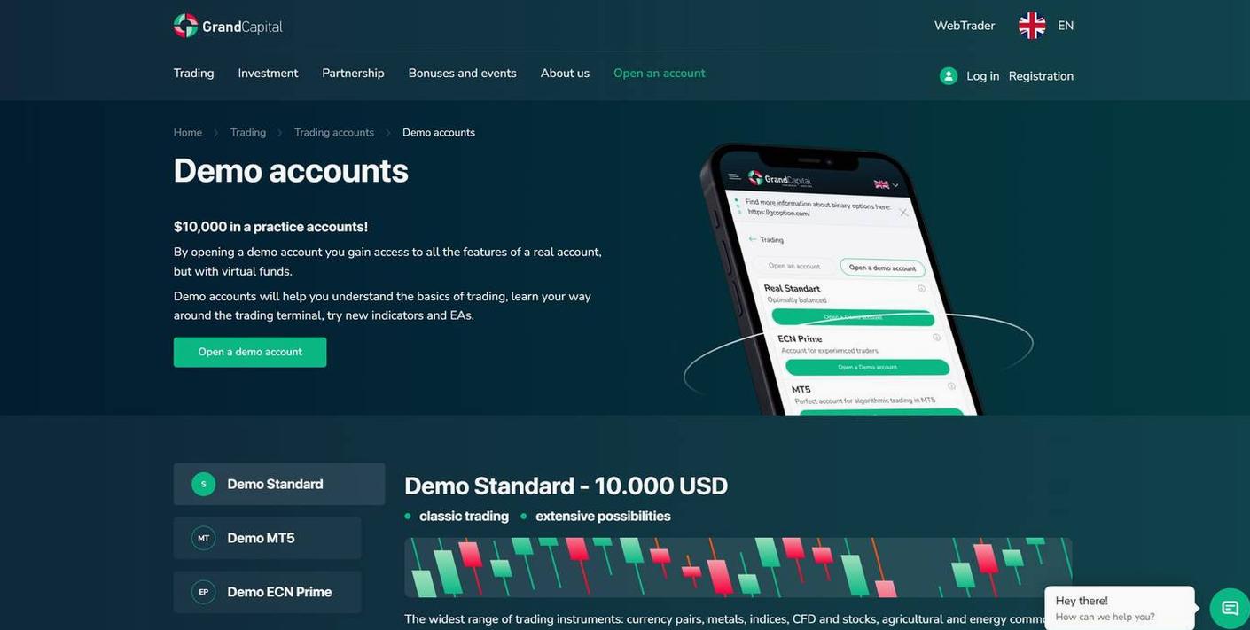 Screenshot of the Grand Capital website