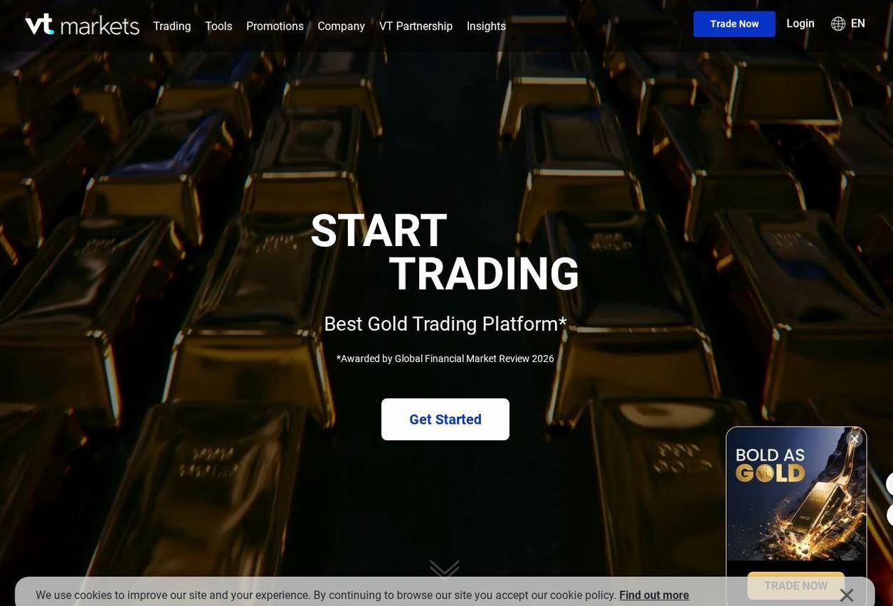 Screenshot of the VT Markets website