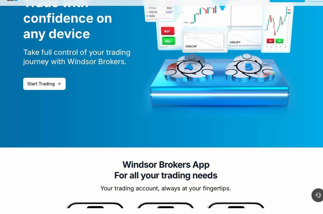 The platform page on the Windsor Brokers website