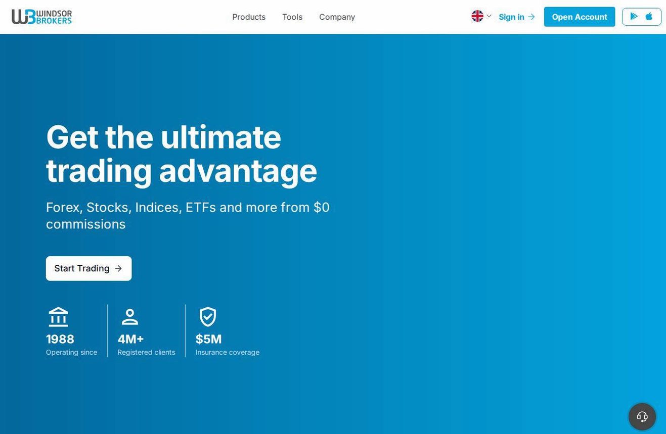 Screenshot of the Windsor Brokers website